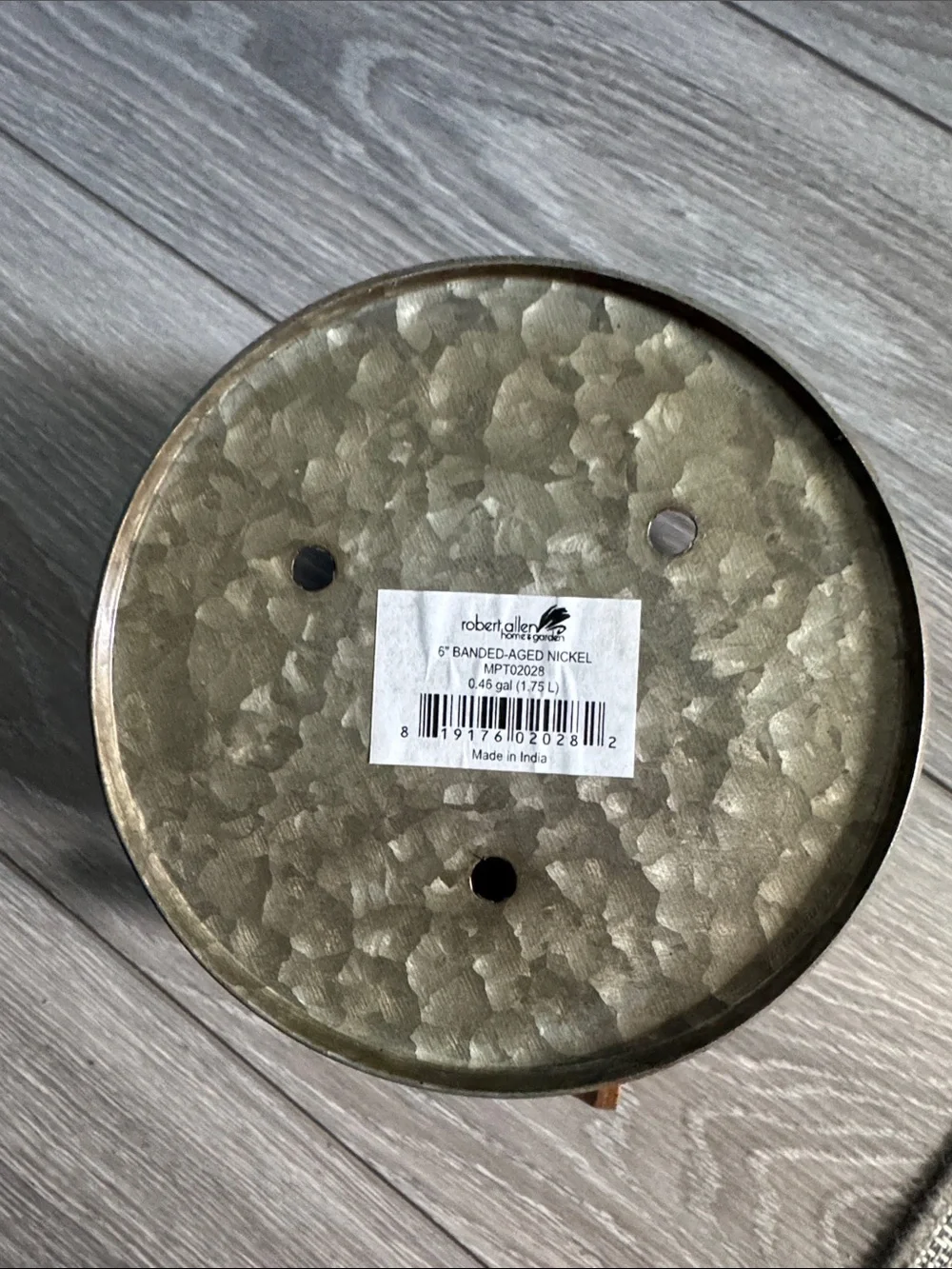 Garden IronLite Banded Planter Pot, Aged Nickel by Robert Allen Home